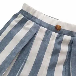 ست نیم تنه و شلوارک دخترانه راه راه