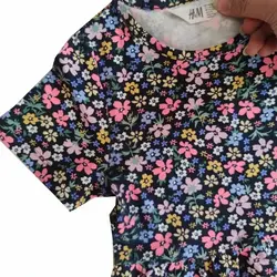 سارافون آستین کوتاه دخترانه گلدار