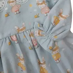 پیراهن آبی دخترانه خرگوشی کبریتی