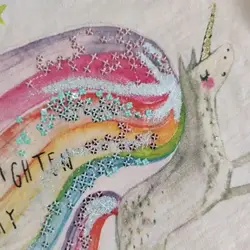 تیشرت دخترانه تک شاخ پولک دوزی