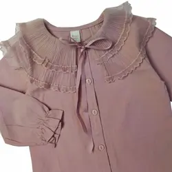 شومیز دخترانه یقه توری