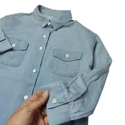 شومیز دخترانه جین(لی) کاغذی