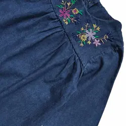 پیراهن دخترانه جین گلدوزی