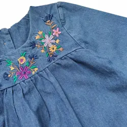 پیراهن دخترانه جین گلدوزی