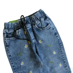 شلوار جین دخترانه مام استایل گلدوزی
