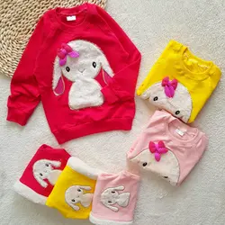 ست بلوز شلوار دخترانه خرگوشی پشمی