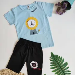 ست تیشرت و شلوارک پسرانه (طرح شیر)