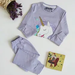 ست بلوز شلوار دخترانه یونیکورن طلایی