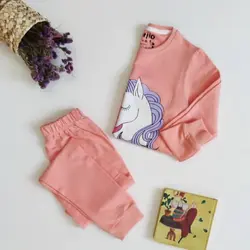 ست بلوز شلوار دخترانه یونیکورن طلایی