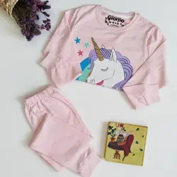 ست بلوز شلوار دخترانه یونیکورن طلایی