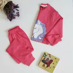 ست بلوز شلوار دخترانه یونیکورن طلایی