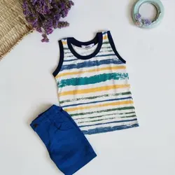 رکابی پسرانه(راه راه رنگی)