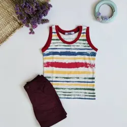 رکابی پسرانه(راه راه رنگی)