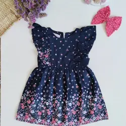 پیراهن دخترانه گلدار(کتان نخ)