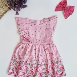 پیراهن دخترانه گلدار(کتان نخ)