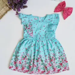 پیراهن دخترانه گلدار(کتان نخ)