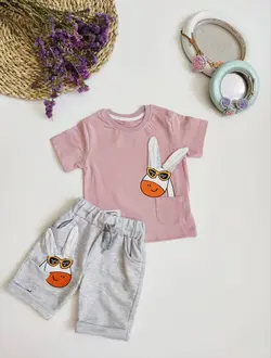 ست تیشرت و شلوارک پسرانه گوش‌دراز