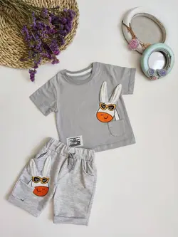 ست تیشرت و شلوارک پسرانه گوش‌دراز