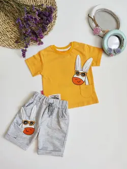 ست تیشرت و شلوارک پسرانه گوش‌دراز