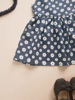 پیراهن دخترانه گلدار پشت قلبی