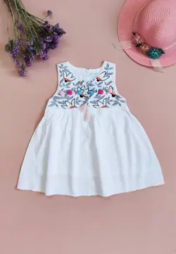 سارافون دخترانه گلدوزی منگوله‌دار