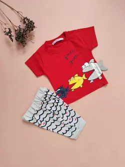 ست تیشرت شلوارک اسپرت طرح ماهی