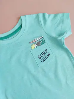 تیشرت پسرانه تک رنگ آبی