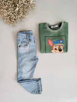 شلوار جین(لی) دخترانه آبی روشن