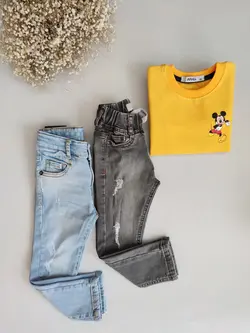 شلوار جین(لی) دخترانه آبی روشن