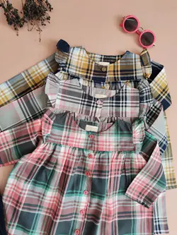 پیراهن دخترانه چهارخانه