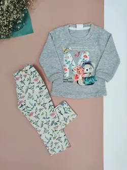 ست بلوز شلوار راحتی دخترانه طرح M