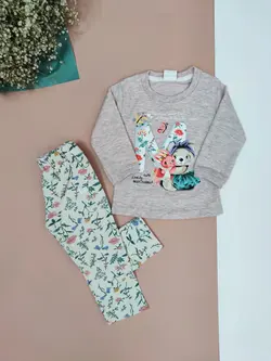 ست بلوز شلوار راحتی دخترانه طرح M