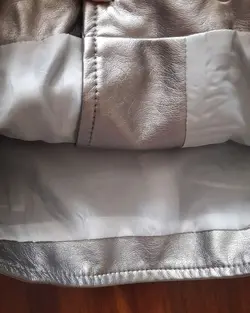 کت دخترانه چرم (نقره ای )