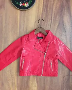 کت چرم دخترانه قرمز