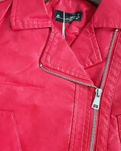 کت چرم دخترانه قرمز