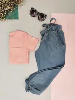 شلوار دخترانه جین(لی) کاغذی اسلش