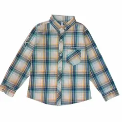 پیراهن پسرانه چهارخانه جیبدار