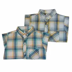 پیراهن پسرانه چهارخانه جیبدار
