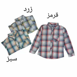 پیراهن پسرانه چهارخانه جیبدار