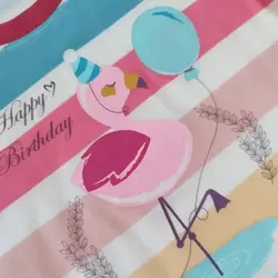 ست تیشرت و شلوارک دخترانه کتان فلامینگو