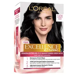 کیت رنگ موی لورال سری Excellence شماره 1.01 مشکی پر کلاغی
