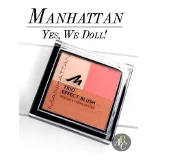 رژگونه و هایلایتر منهتن تریو افکت بلاش Trio Effect Blush Cherry