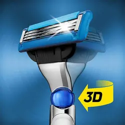 تیغ یدک خودتراش ژیلت مدل Mach3 سه تیغه Turbo 3D بسته 4عددی