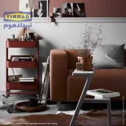 ترولی فلزی چرخدار رنگ سبز تیره | فروشگاه اینترنتی تیرداد هوم