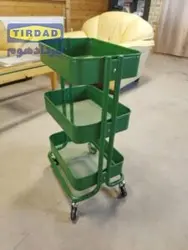 ترولی فلزی چرخدار رنگ سبز تیره | فروشگاه اینترنتی تیرداد هوم