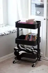 ترولی سه طبقه رنگ مشکی تیرداد | فروشگاه اینترنتی تیرداد هوم