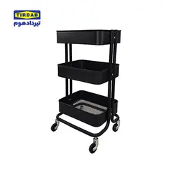 ترولی سه طبقه رنگ مشکی تیرداد | فروشگاه اینترنتی تیرداد هوم