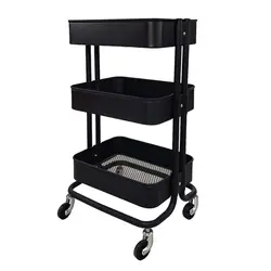 ترولی سه طبقه رنگ مشکی تیرداد | فروشگاه اینترنتی تیرداد هوم