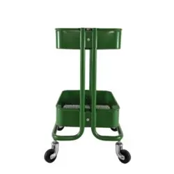 ترولی پذیرایی سبز تیره مدل مینی چرخک تیرداد | فروشگاه اینترنتی تیرداد هوم