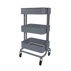 ترولی فلزی چرخدار رنگ طوسی تیرداد | فروشگاه اینترنتی تیرداد هوم